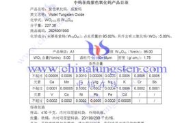 紫钨标准是怎样的？