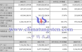 钨上市公司：湖南黄金2022年运行情况